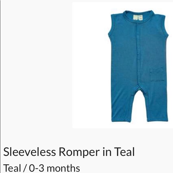 Kyte Baby sleeveless teal romper 0-3 months - Picture 2 of 2
